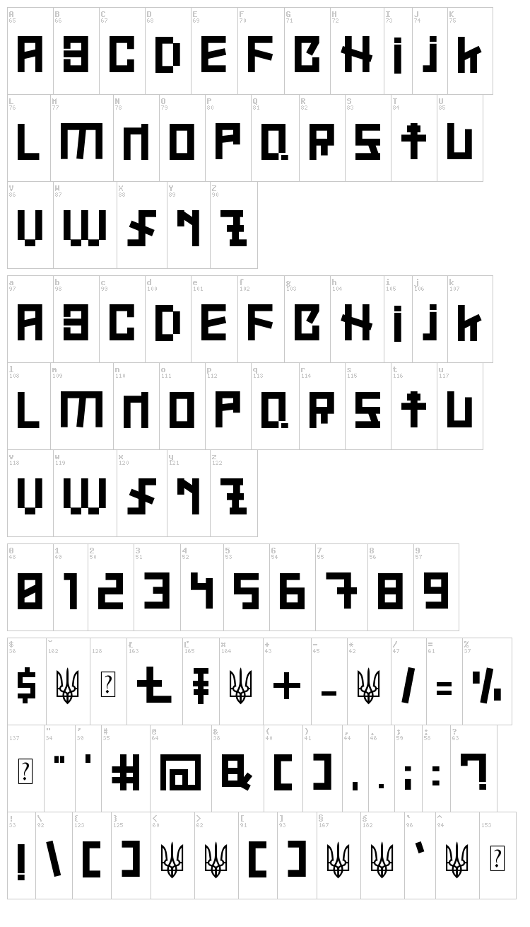 Ukraine font map